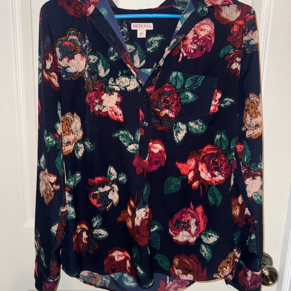 6/$15 Merona Floral Women's Top - Multicolor
